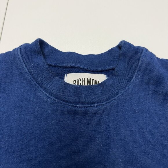 Rich Mom West Village Sweatshirt Womens Small Blue Crew Neck Embroidered - Picture 6 of 14